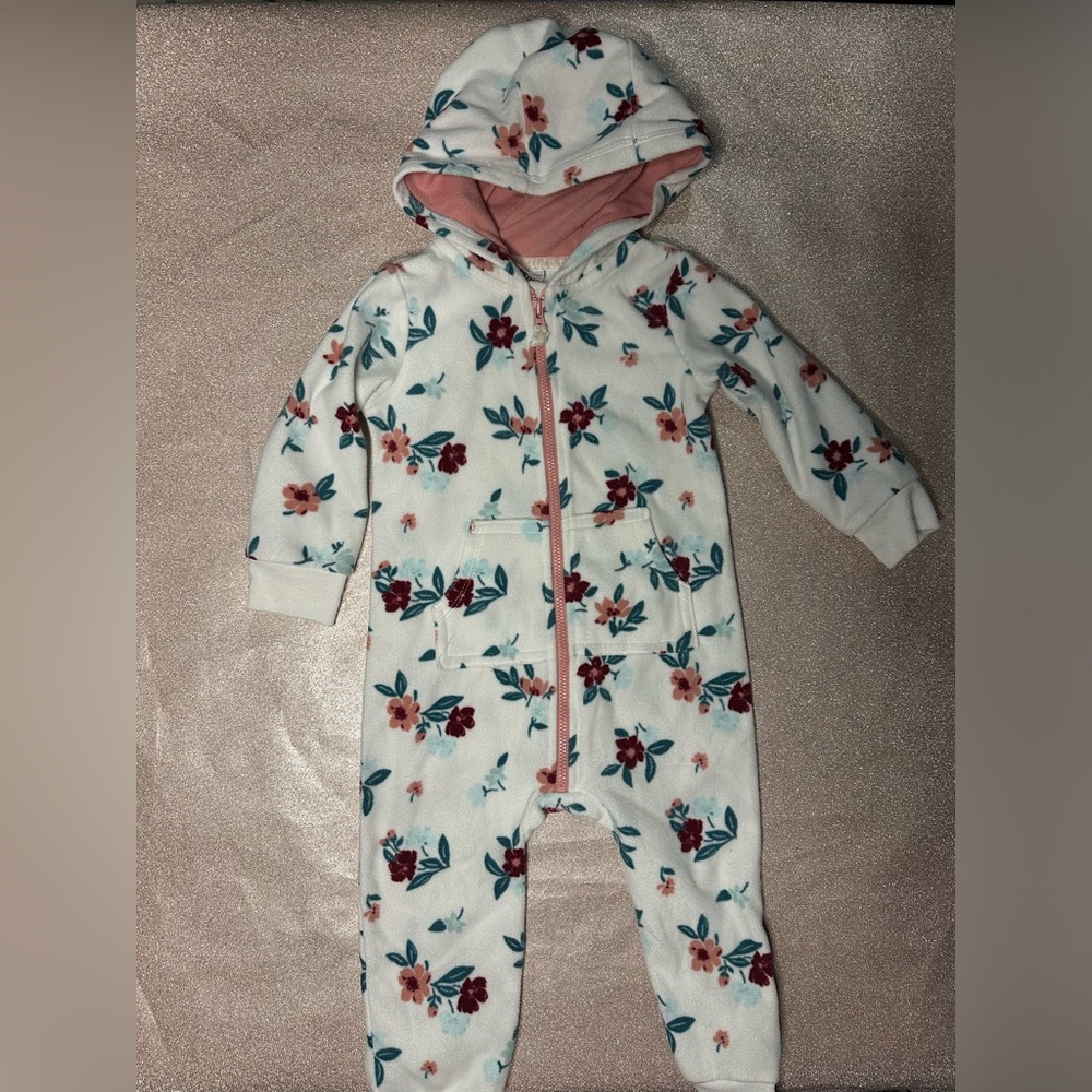 Carters Girls fleece footie 18 months